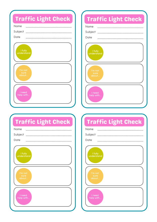 Traffic Light Check Printable Exit Tickets in Colourful Simple Style.png
